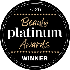 Platinum Beauty Awards 2026 Winner badge.