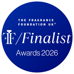 The Fragrance Foundation UK Awards 2026 Finalist badge.